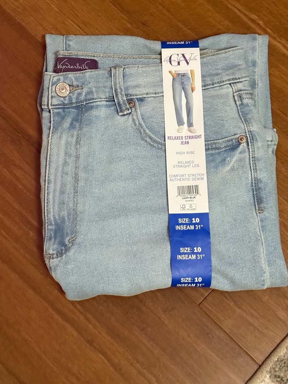 Gloria Vanderbilt Women’s Straight Leg Relaxed Fit Cotton Stretch Jean Sz10